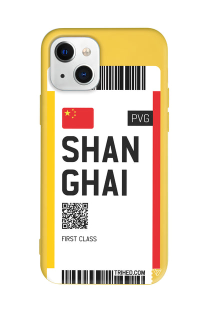 Shanghai Bileti Lansman Model İçi Kadife Silikon Telefon Kılıfı