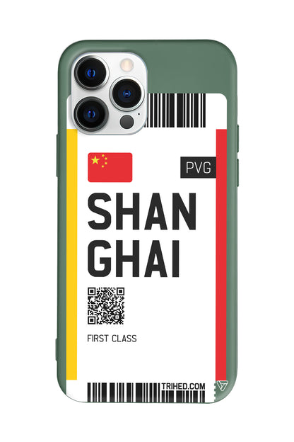 Shanghai Bileti Lansman Model İçi Kadife Silikon Telefon Kılıfı