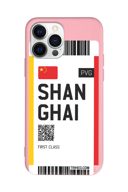 Shanghai Bileti Lansman Model İçi Kadife Silikon Telefon Kılıfı