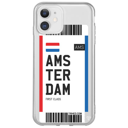 Amsterdam Bileti Lansman Model İçi Kadife Silikon Telefon Kılıfı