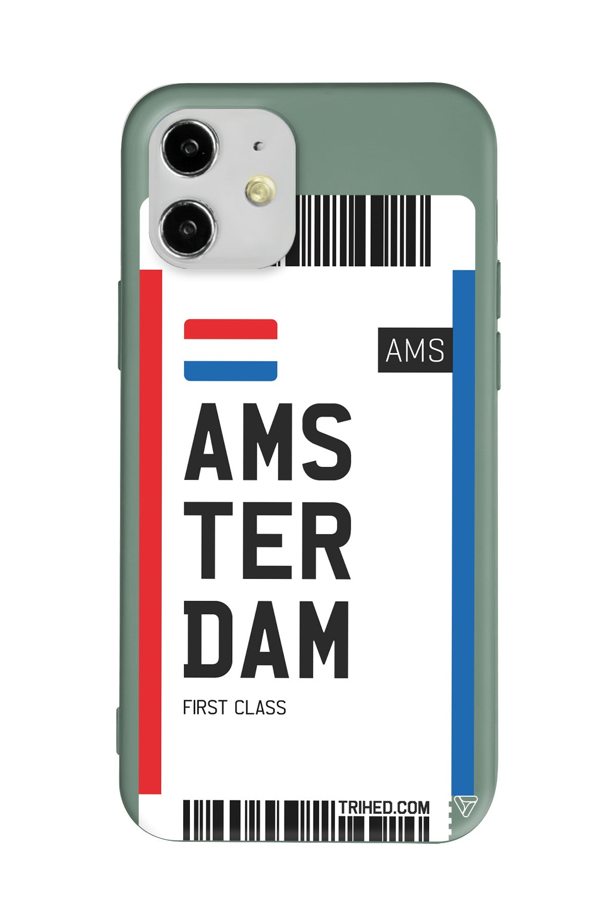Amsterdam Bileti Lansman Model İçi Kadife Silikon Telefon Kılıfı
