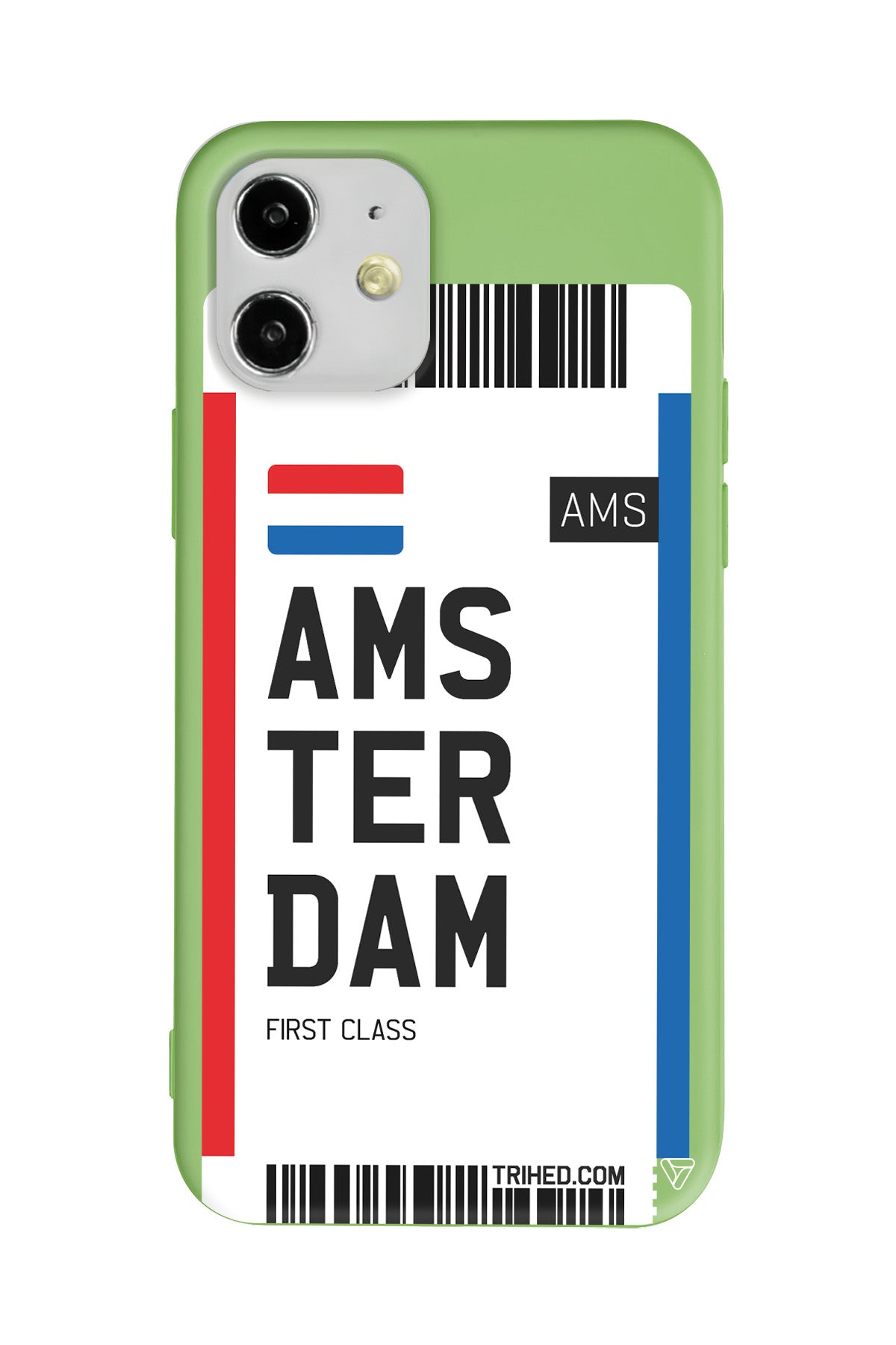 Amsterdam Bileti Lansman Model İçi Kadife Silikon Telefon Kılıfı