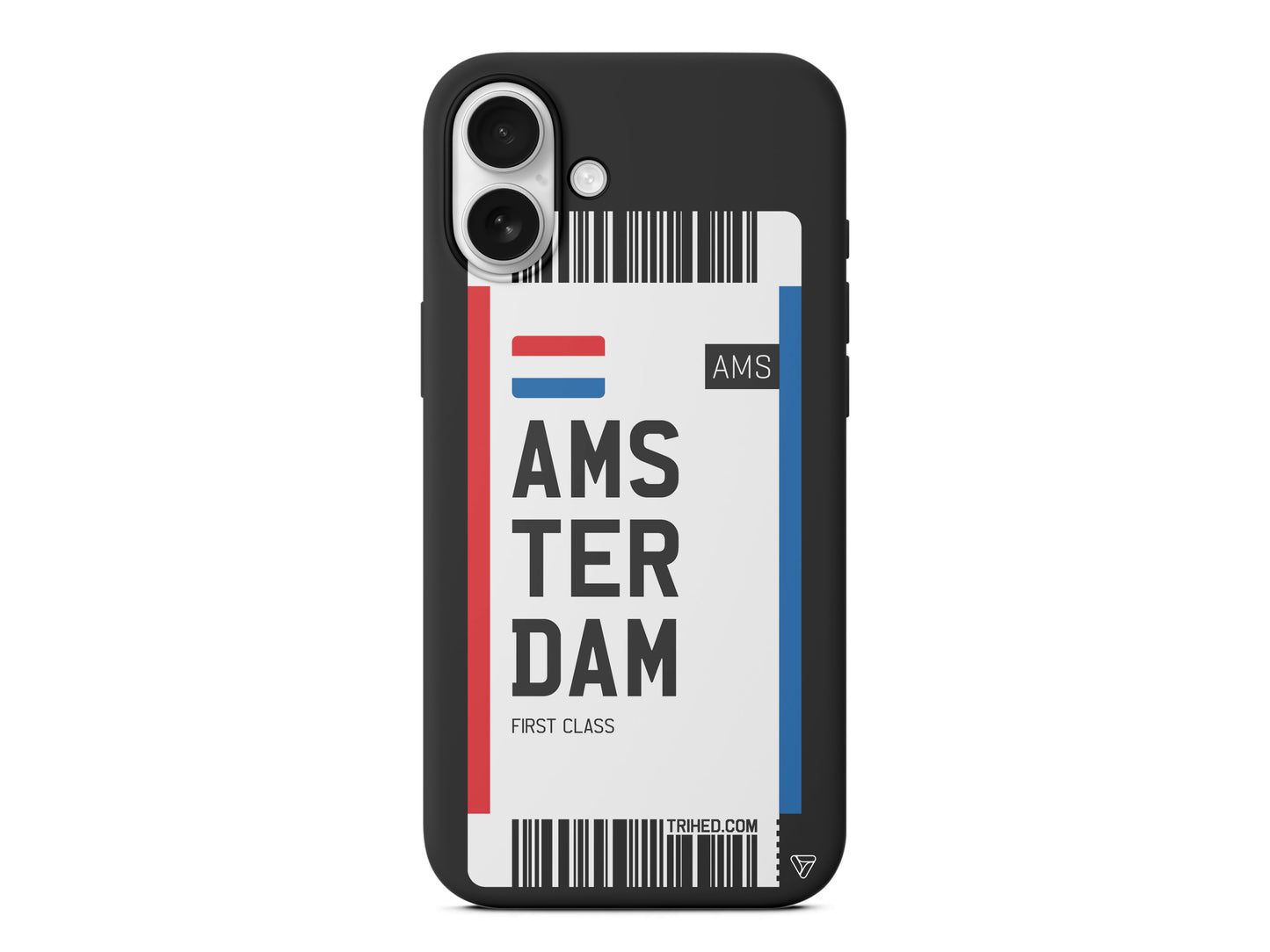 Amsterdam Bileti Lansman Model İçi Kadife Silikon Telefon Kılıfı