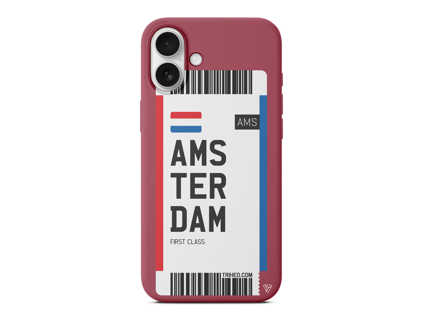 Amsterdam Bileti Lansman Model İçi Kadife Silikon Telefon Kılıfı