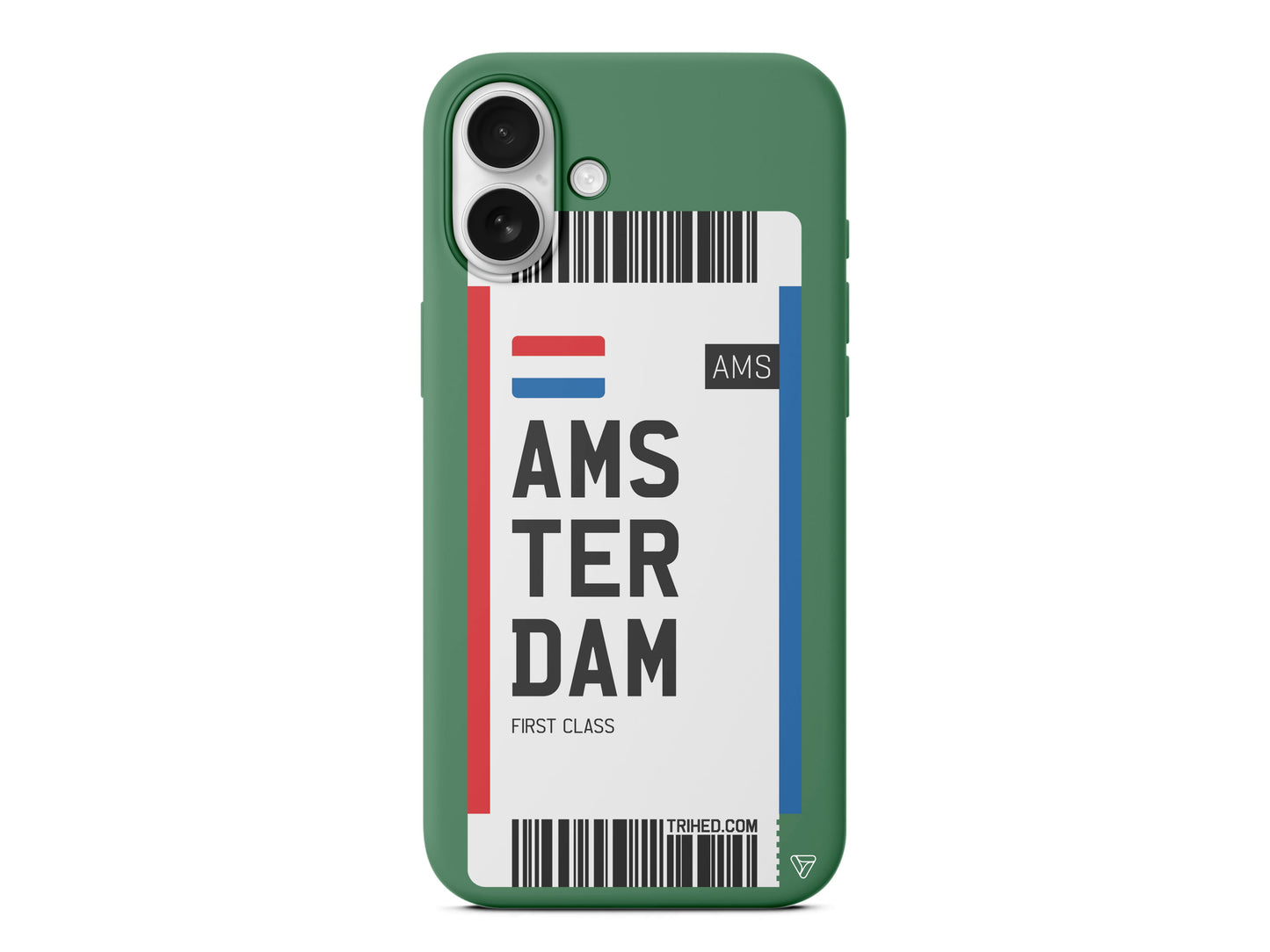 Amsterdam Bileti Lansman Model İçi Kadife Silikon Telefon Kılıfı