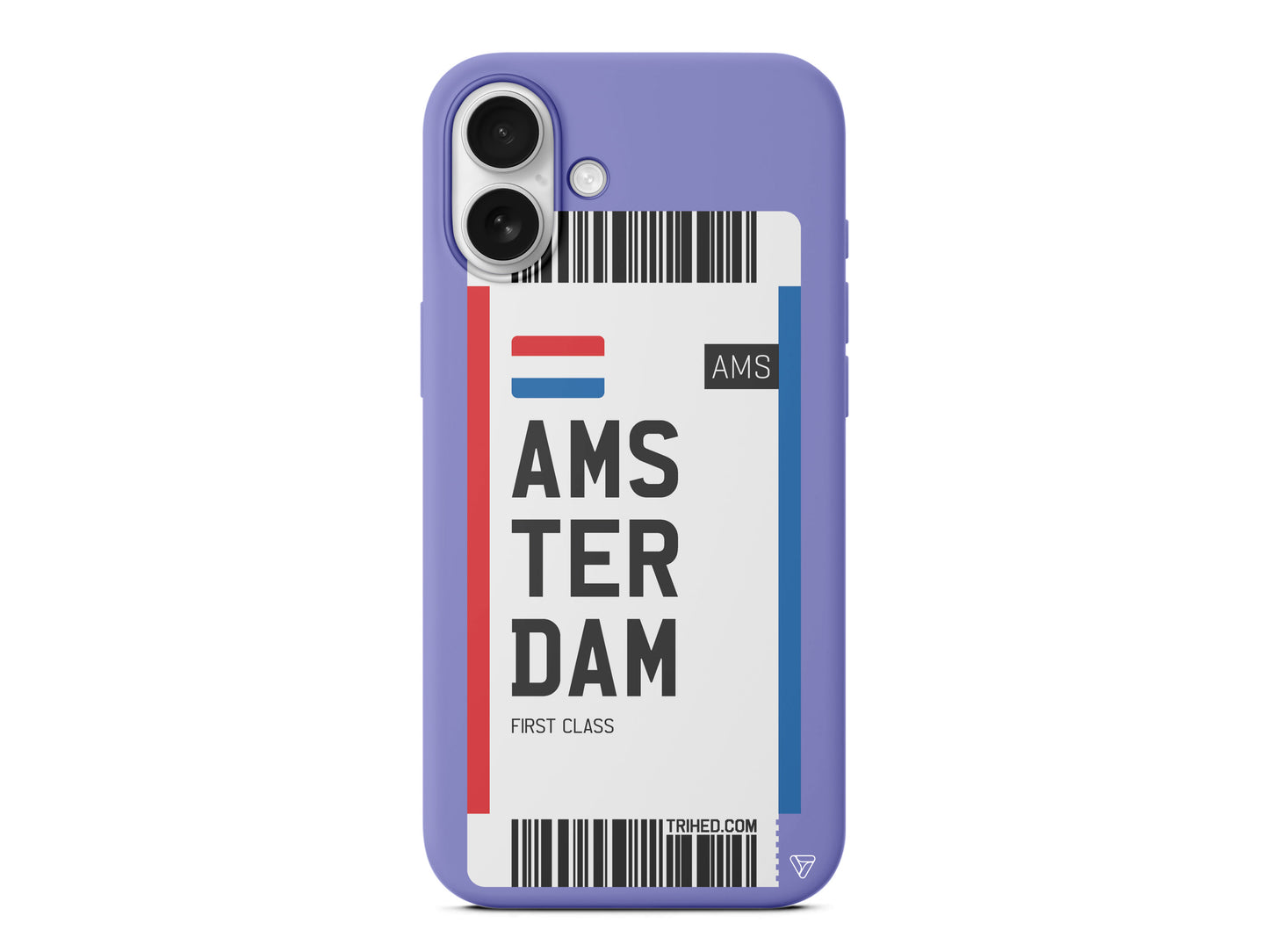 Amsterdam Bileti Lansman Model İçi Kadife Silikon Telefon Kılıfı