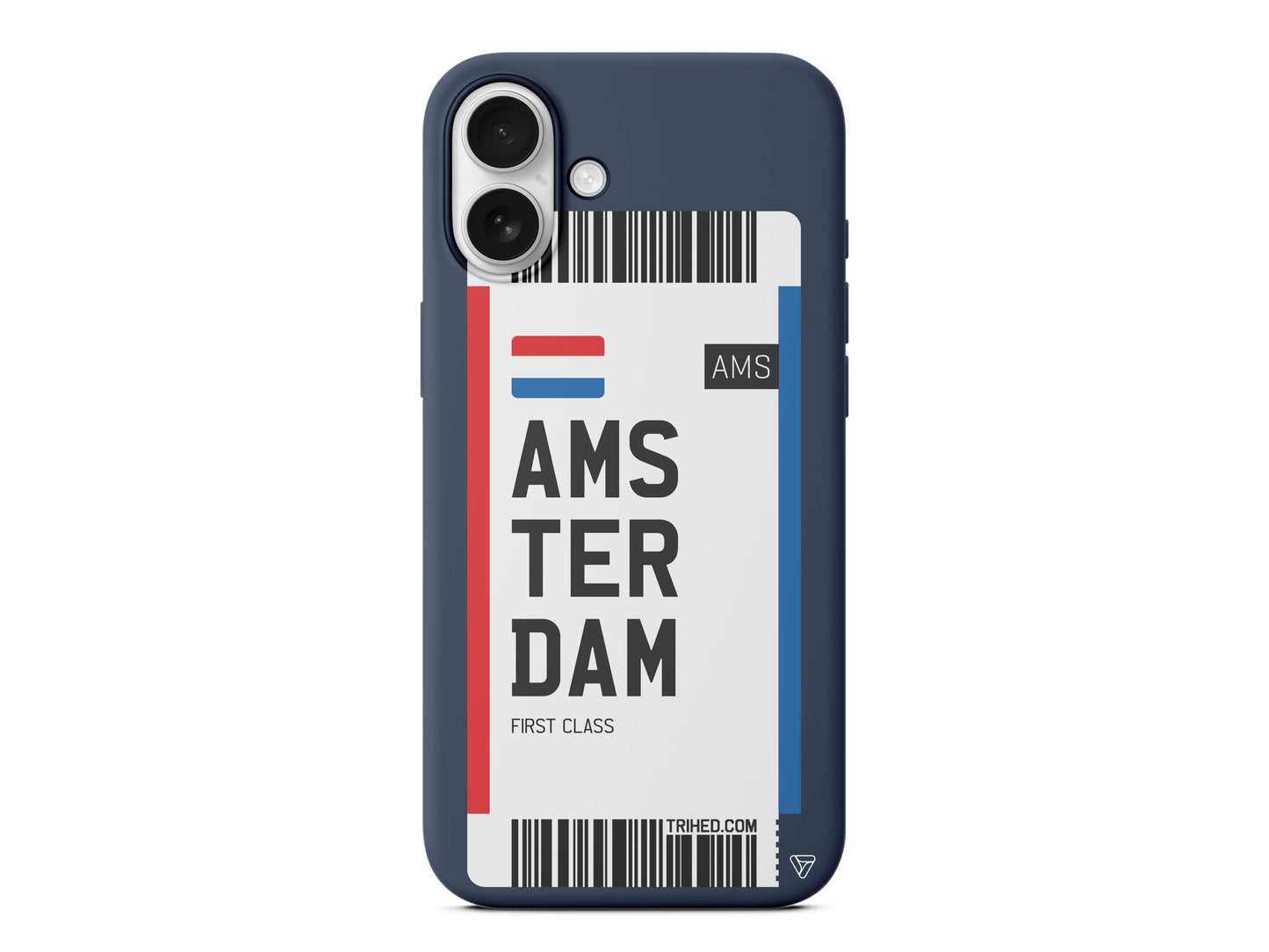 Amsterdam Bileti Lansman Model İçi Kadife Silikon Telefon Kılıfı