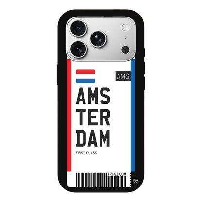 Amsterdam Bileti Lansman Model İçi Kadife Silikon Telefon Kılıfı