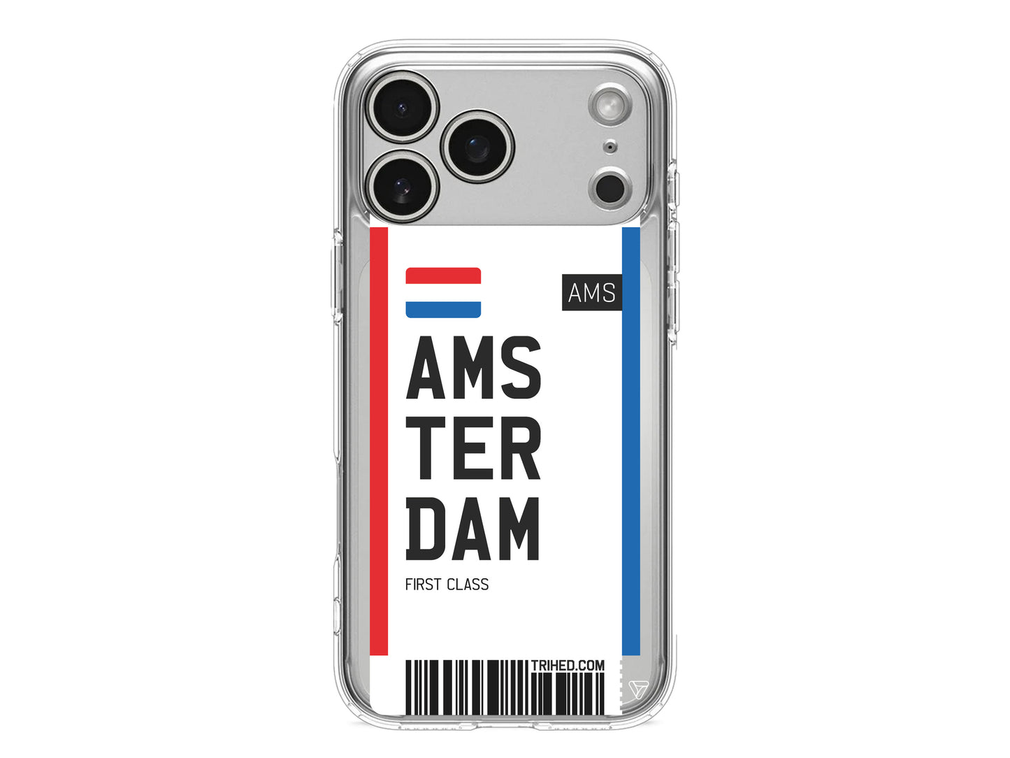 Amsterdam Bileti Lansman Model İçi Kadife Silikon Telefon Kılıfı