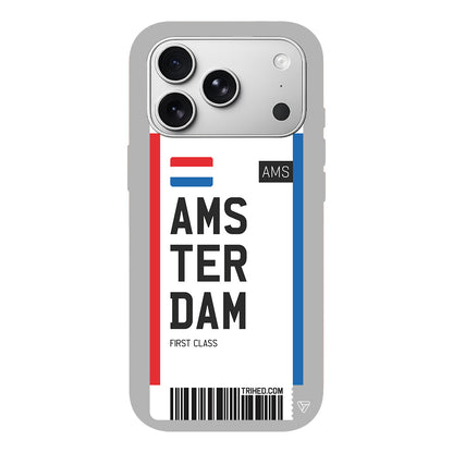 Amsterdam Bileti Lansman Model İçi Kadife Silikon Telefon Kılıfı