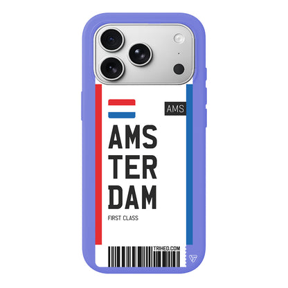 Amsterdam Bileti Lansman Model İçi Kadife Silikon Telefon Kılıfı