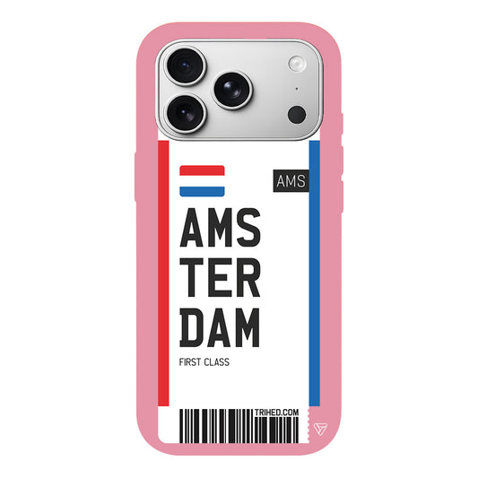 Amsterdam Bileti Lansman Model İçi Kadife Silikon Telefon Kılıfı