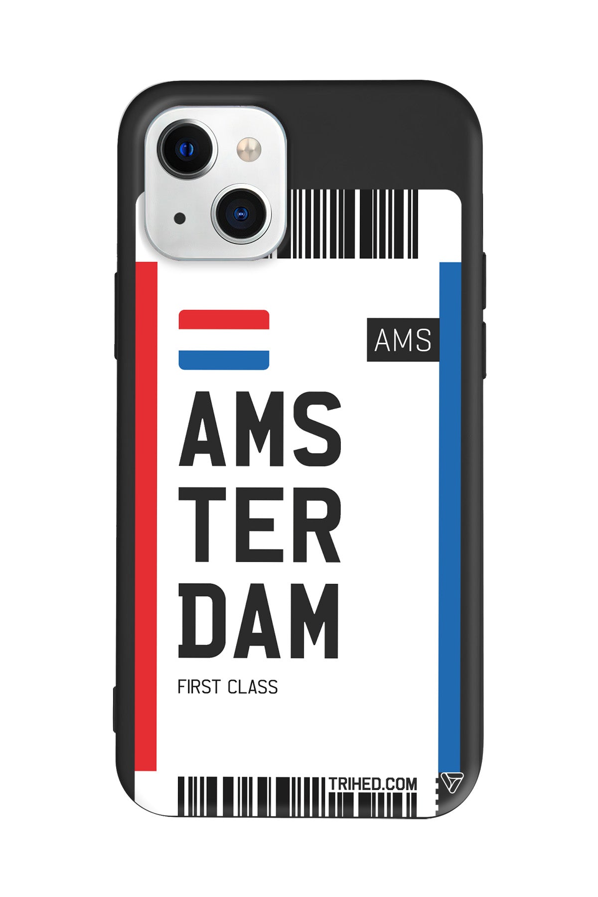 Amsterdam Bileti Lansman Model İçi Kadife Silikon Telefon Kılıfı