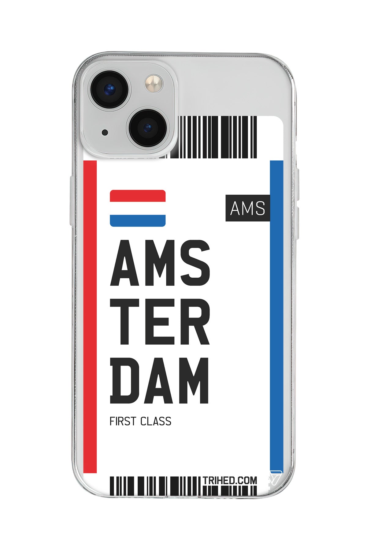 Amsterdam Bileti Lansman Model İçi Kadife Silikon Telefon Kılıfı