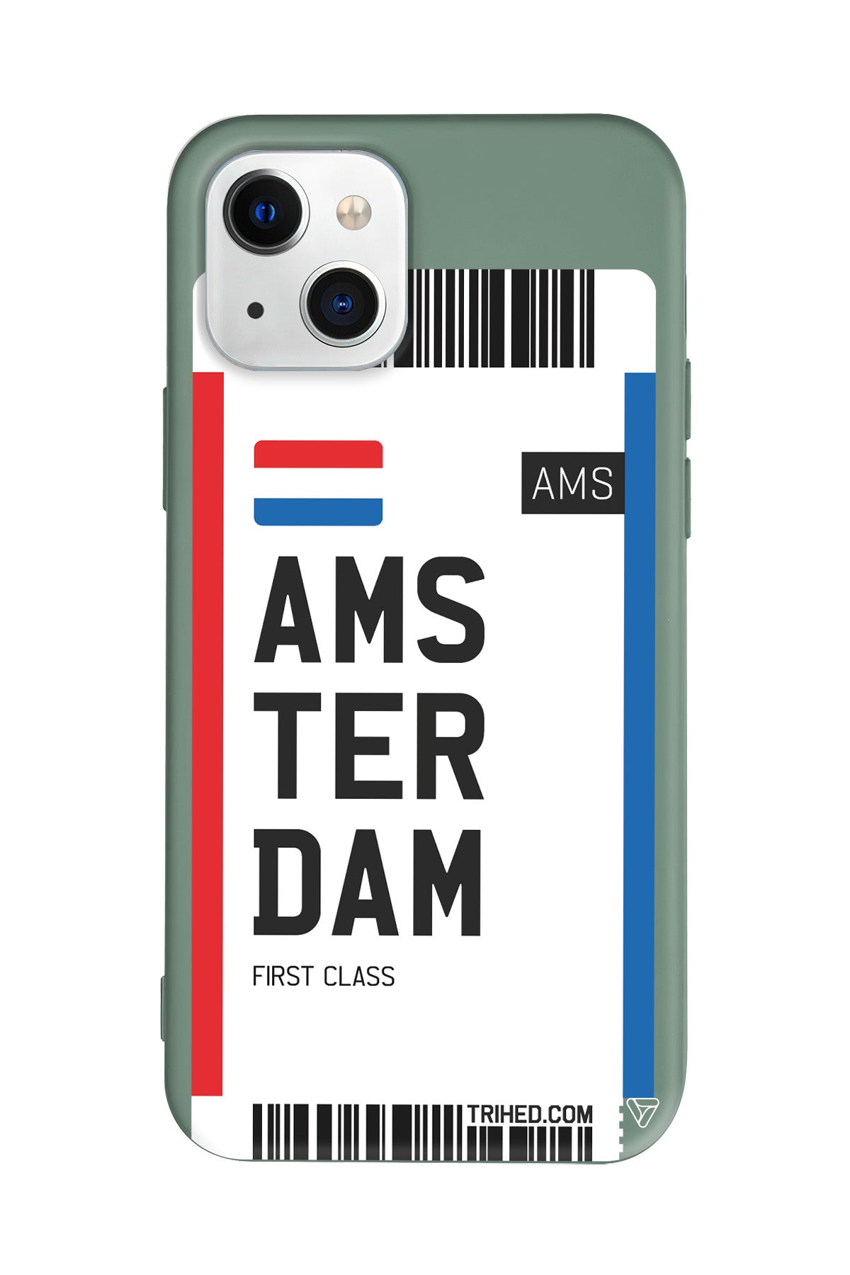 Amsterdam Bileti Lansman Model İçi Kadife Silikon Telefon Kılıfı