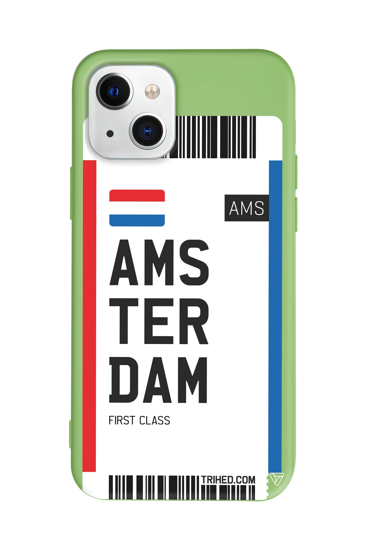 Amsterdam Bileti Lansman Model İçi Kadife Silikon Telefon Kılıfı