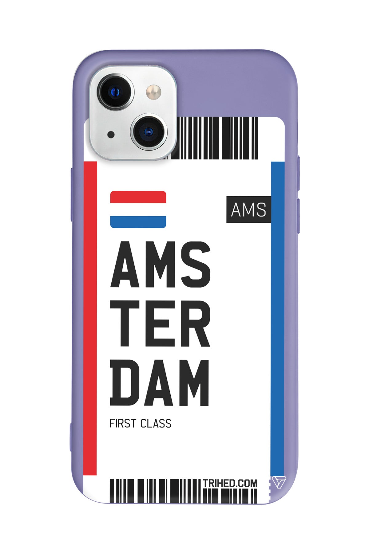 Amsterdam Bileti Lansman Model İçi Kadife Silikon Telefon Kılıfı