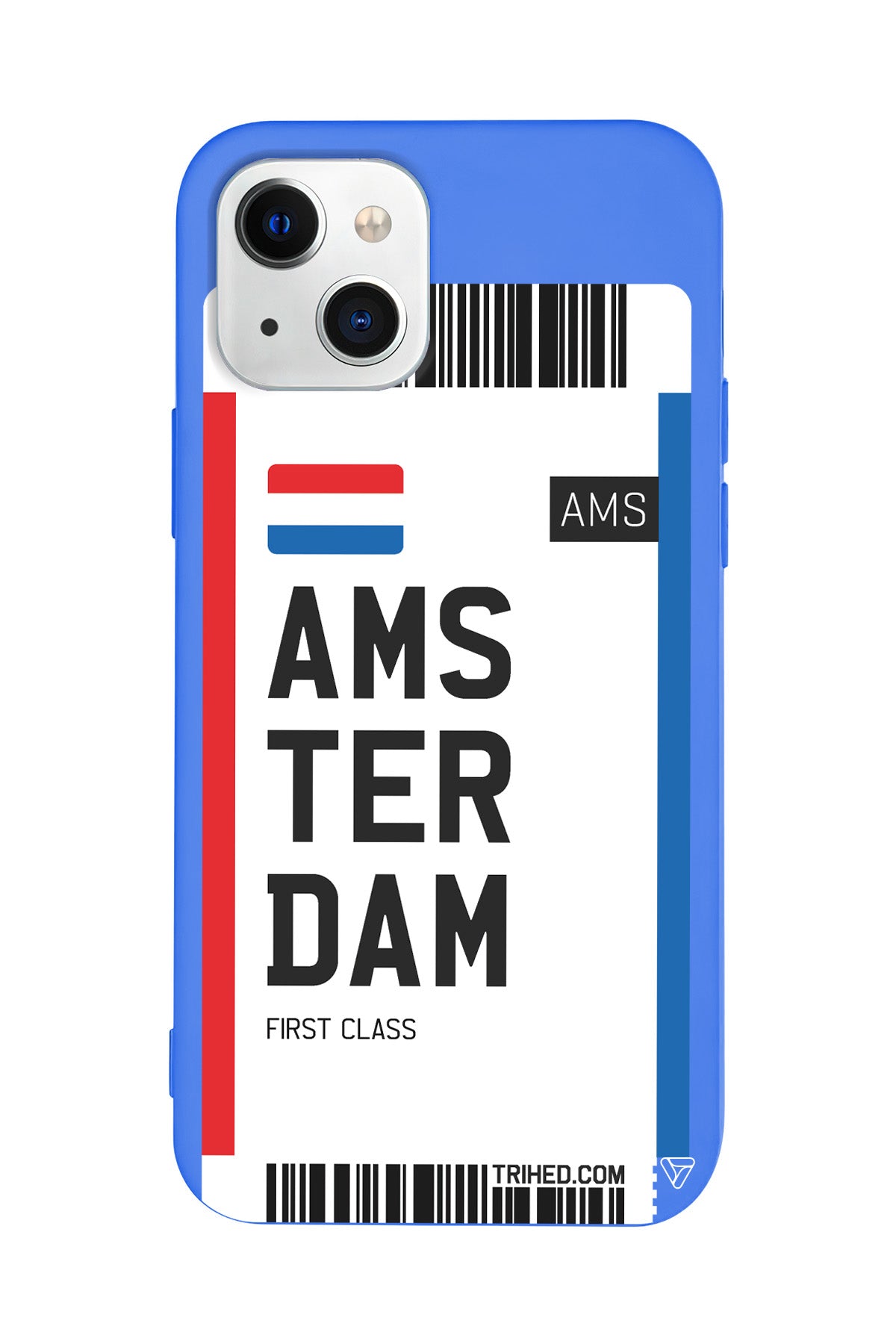 Amsterdam Bileti Lansman Model İçi Kadife Silikon Telefon Kılıfı