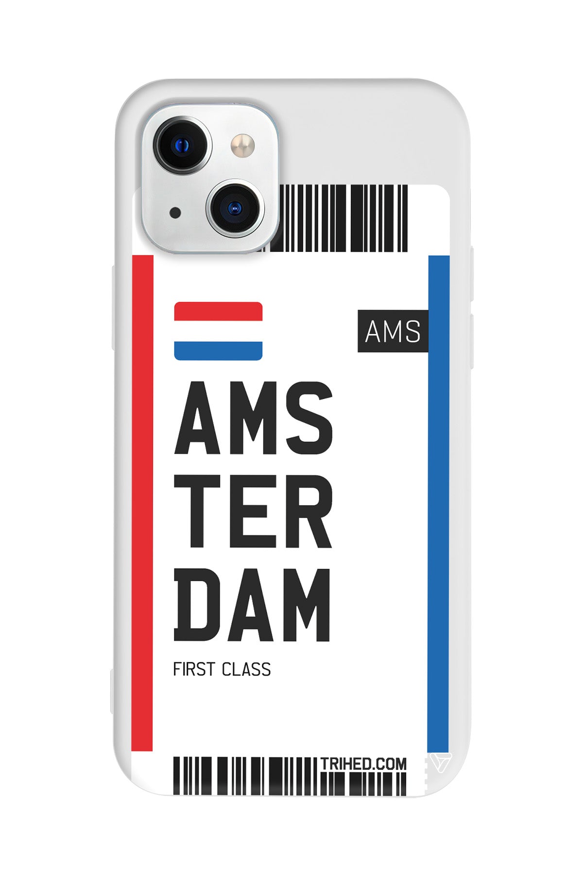 Amsterdam Bileti Lansman Model İçi Kadife Silikon Telefon Kılıfı