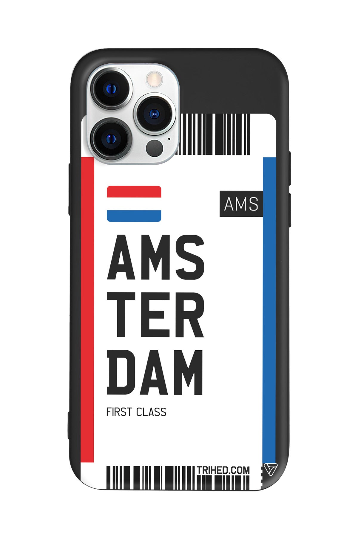 Amsterdam Bileti Lansman Model İçi Kadife Silikon Telefon Kılıfı