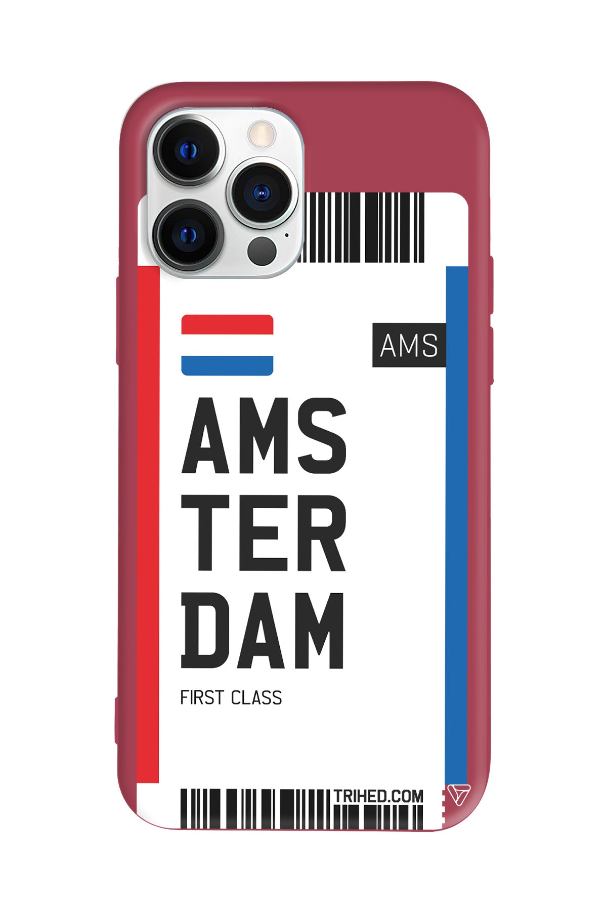 Amsterdam Bileti Lansman Model İçi Kadife Silikon Telefon Kılıfı