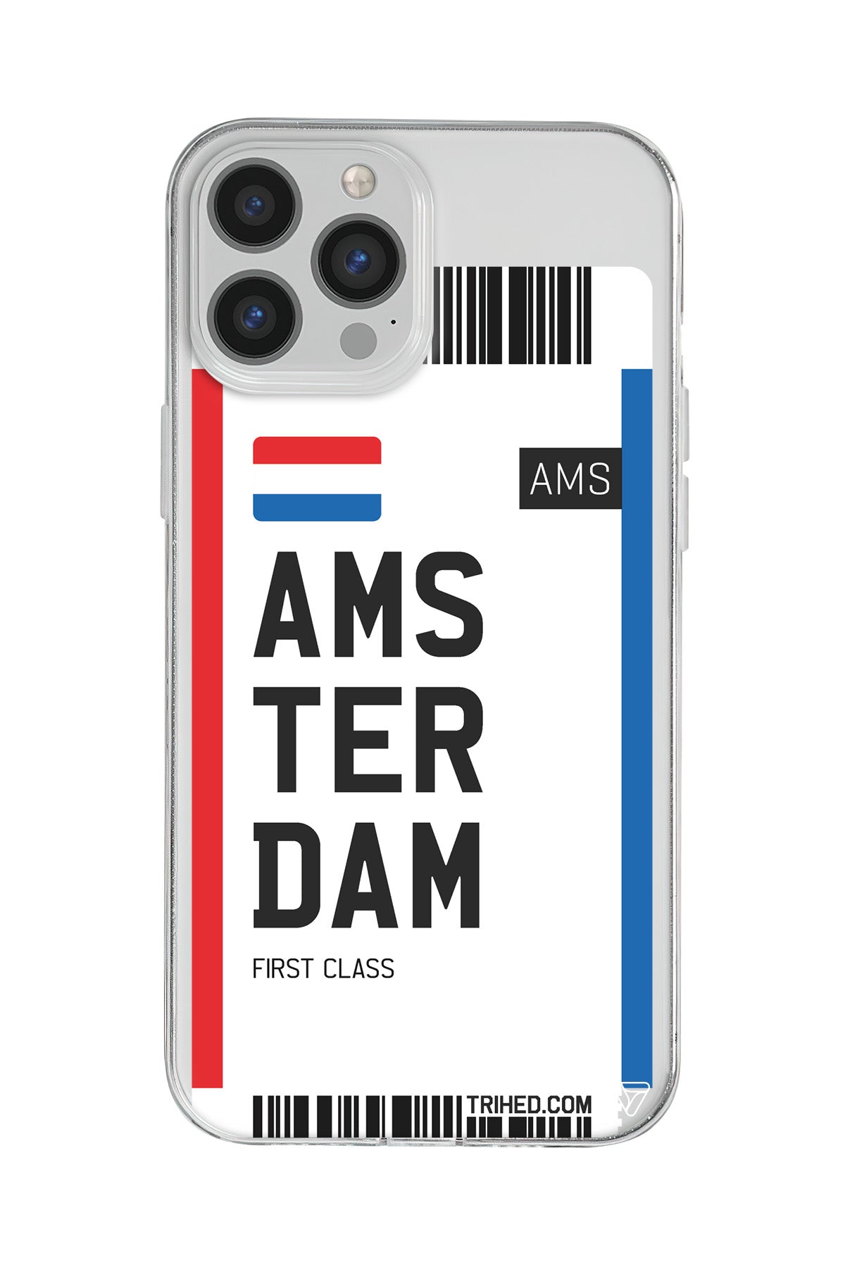 Amsterdam Bileti Lansman Model İçi Kadife Silikon Telefon Kılıfı