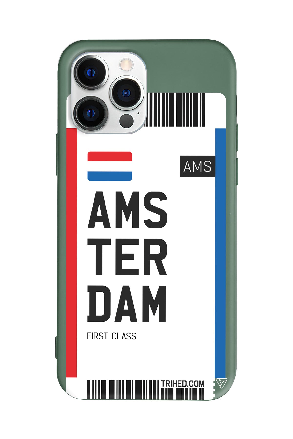 Amsterdam Bileti Lansman Model İçi Kadife Silikon Telefon Kılıfı