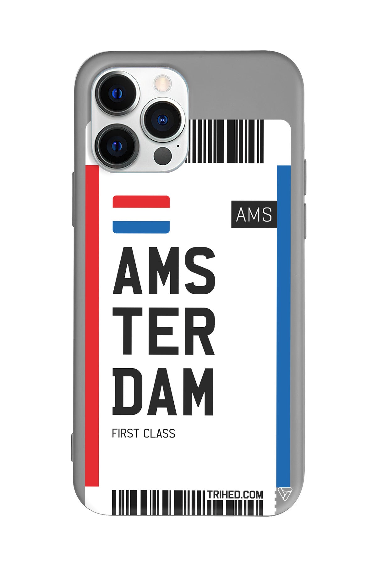 Amsterdam Bileti Lansman Model İçi Kadife Silikon Telefon Kılıfı