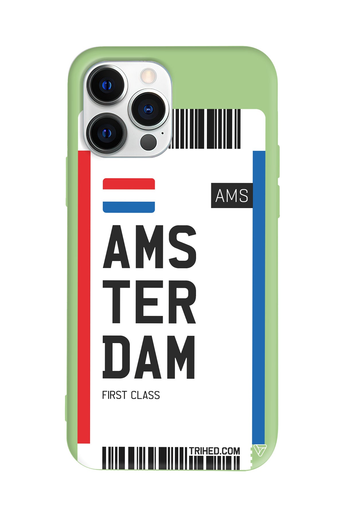 Amsterdam Bileti Lansman Model İçi Kadife Silikon Telefon Kılıfı