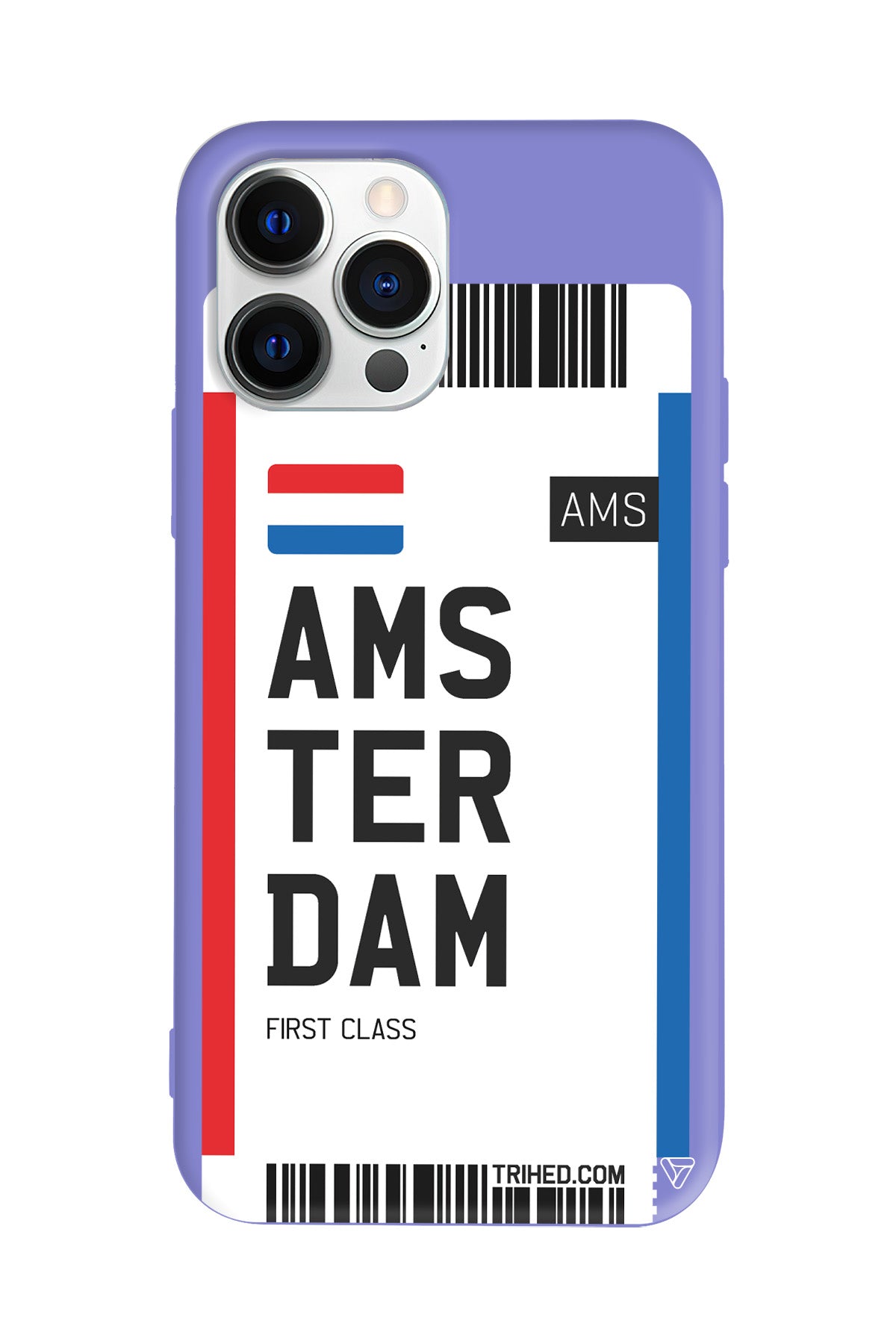 Amsterdam Bileti Lansman Model İçi Kadife Silikon Telefon Kılıfı