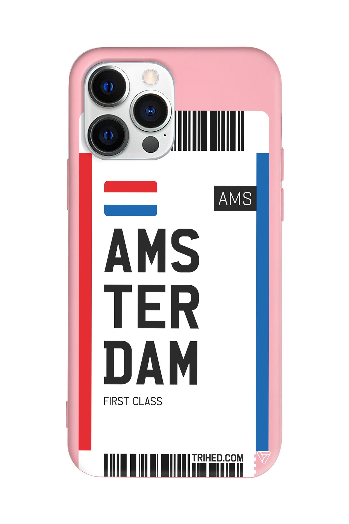 Amsterdam Bileti Lansman Model İçi Kadife Silikon Telefon Kılıfı