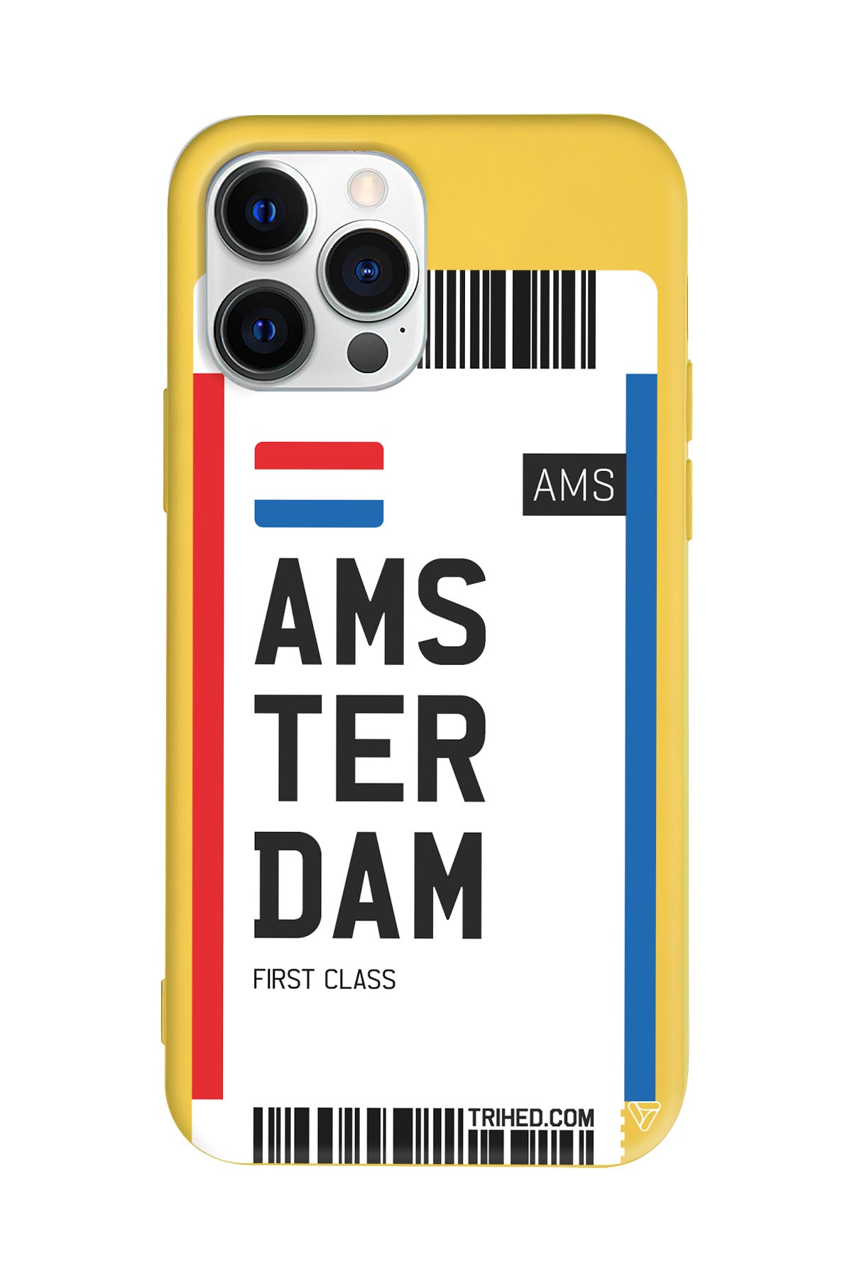 Amsterdam Bileti Lansman Model İçi Kadife Silikon Telefon Kılıfı