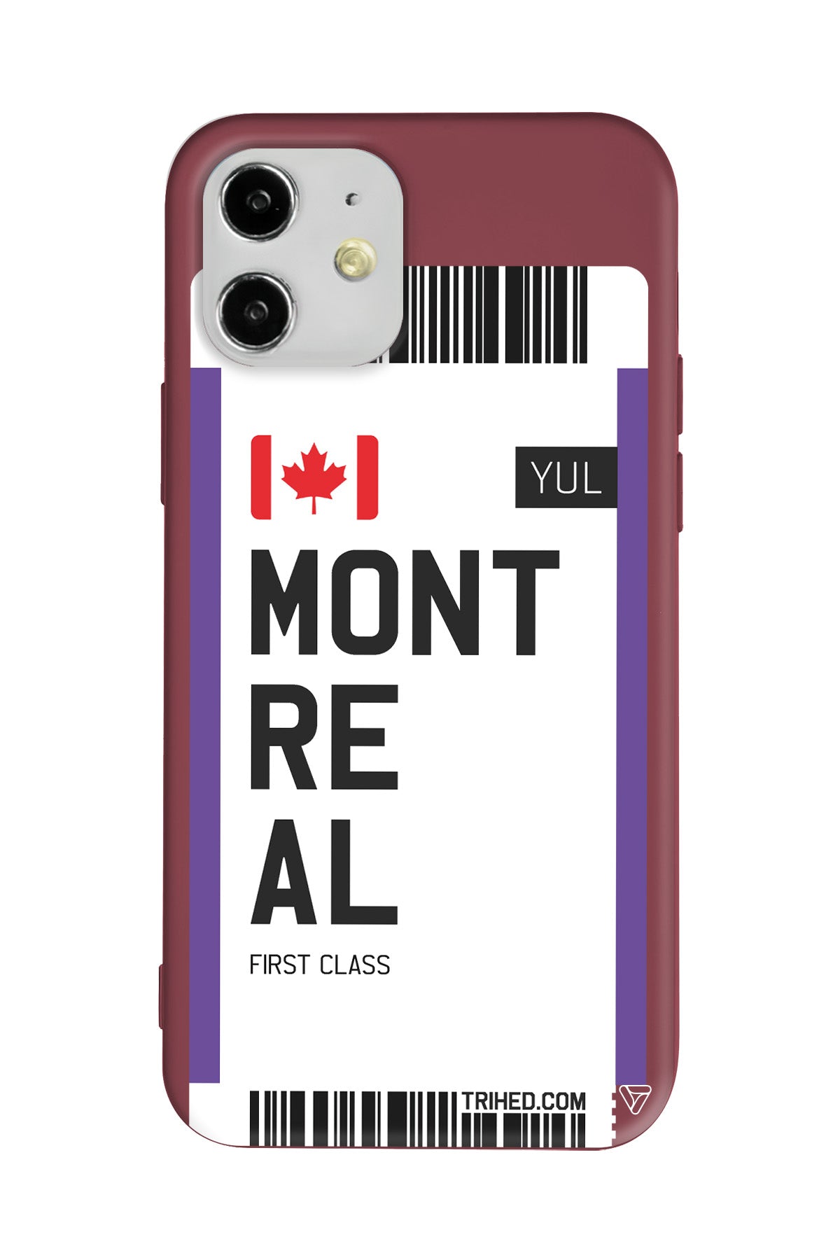 Montreal Bileti Lansman Model İçi Kadife Silikon Telefon Kılıfı