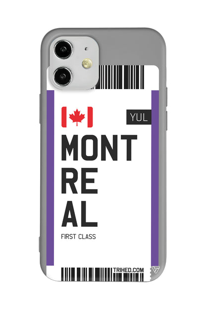 Montreal Bileti Lansman Model İçi Kadife Silikon Telefon Kılıfı