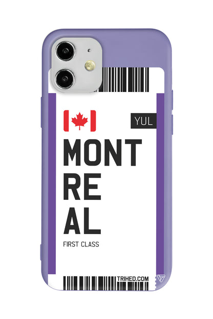 Montreal Bileti Lansman Model İçi Kadife Silikon Telefon Kılıfı
