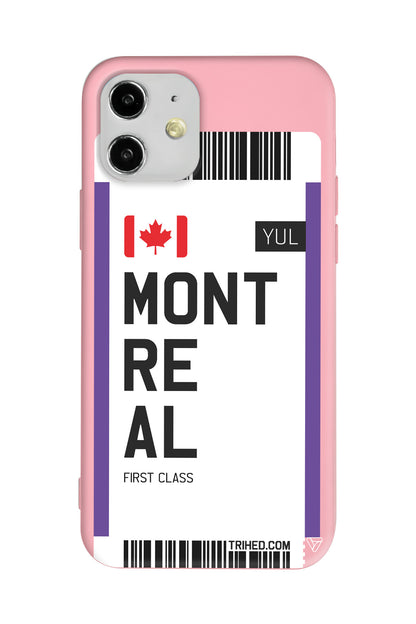 Montreal Bileti Lansman Model İçi Kadife Silikon Telefon Kılıfı