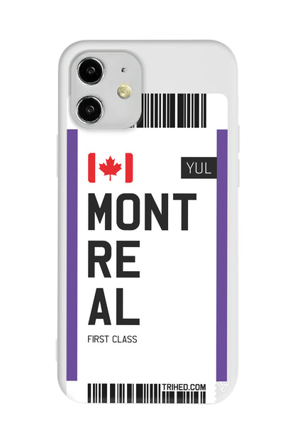 Montreal Bileti Lansman Model İçi Kadife Silikon Telefon Kılıfı