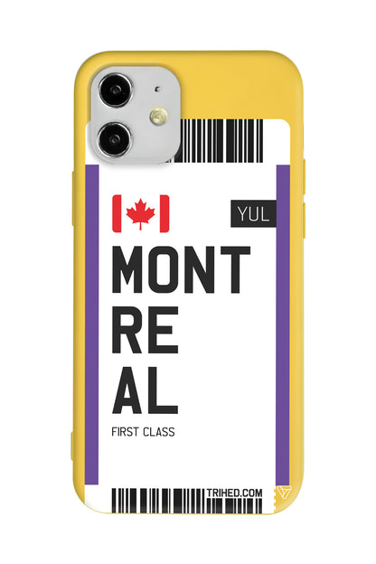 Montreal Bileti Lansman Model İçi Kadife Silikon Telefon Kılıfı