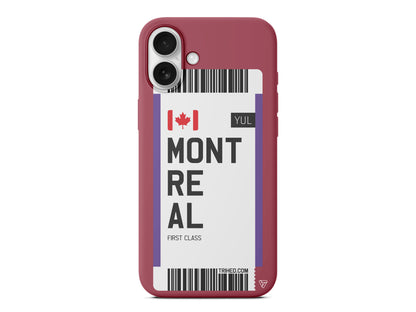 Montreal Bileti Lansman Model İçi Kadife Silikon Telefon Kılıfı
