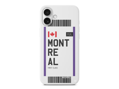 Montreal Bileti Lansman Model İçi Kadife Silikon Telefon Kılıfı