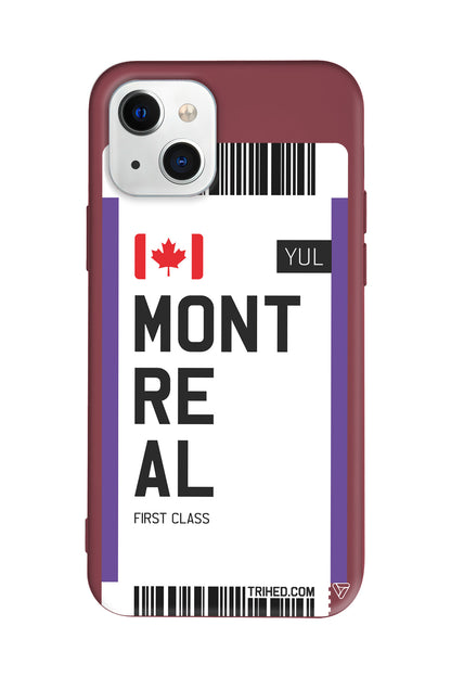 Montreal Bileti Lansman Model İçi Kadife Silikon Telefon Kılıfı