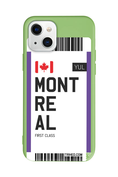 Montreal Bileti Lansman Model İçi Kadife Silikon Telefon Kılıfı