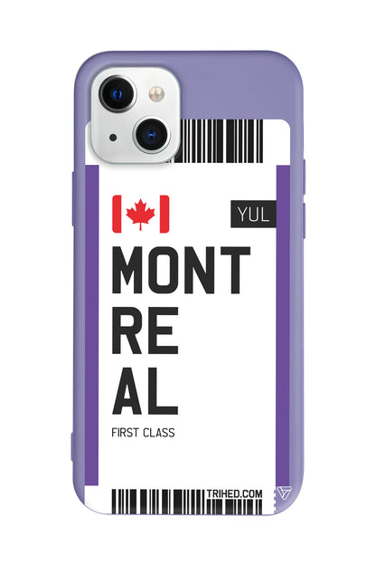 Montreal Bileti Lansman Model İçi Kadife Silikon Telefon Kılıfı