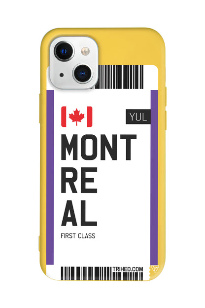 Montreal Bileti Lansman Model İçi Kadife Silikon Telefon Kılıfı