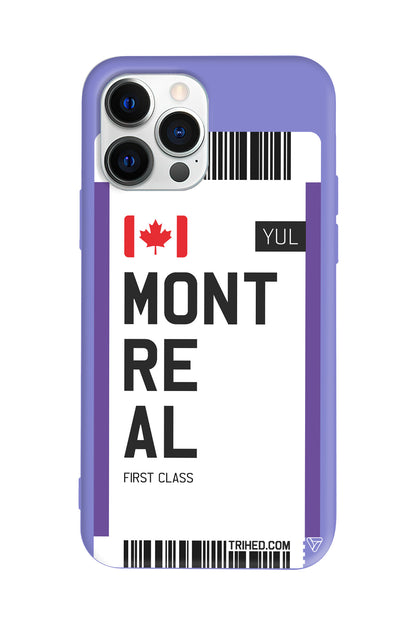 Montreal Bileti Lansman Model İçi Kadife Silikon Telefon Kılıfı