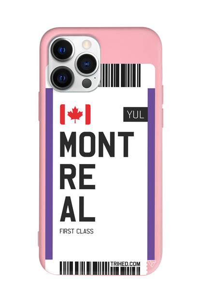 Montreal Bileti Lansman Model İçi Kadife Silikon Telefon Kılıfı