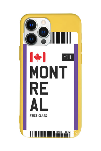 Montreal Bileti Lansman Model İçi Kadife Silikon Telefon Kılıfı