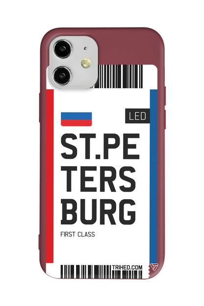 ST. Petersburg Bileti Lansman Model İçi Kadife Silikon Telefon Kılıfı