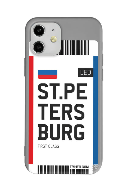 ST. Petersburg Bileti Lansman Model İçi Kadife Silikon Telefon Kılıfı