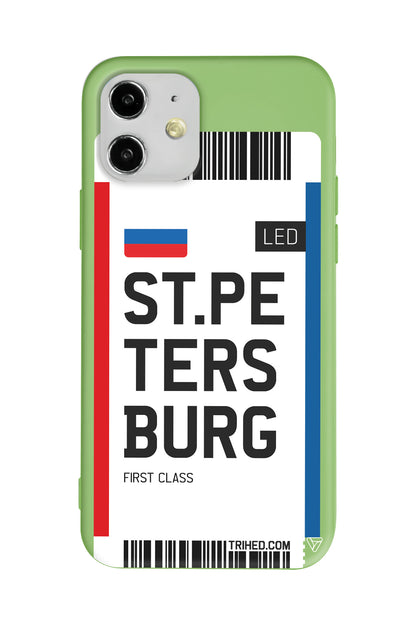 ST. Petersburg Bileti Lansman Model İçi Kadife Silikon Telefon Kılıfı